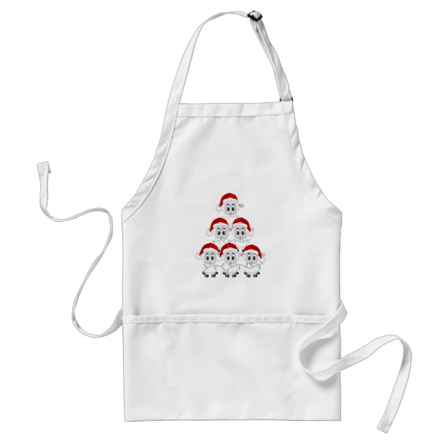 Cute Christmas Sheep Standard Apron (Front)