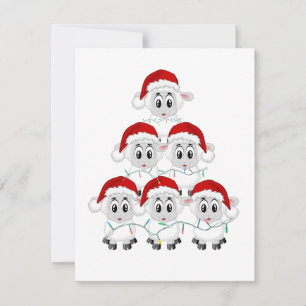 Cute Christmas Sheep Tree Card
