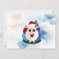 Cute Christmas Sheep Watercolor Snowflake Winter
