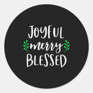 Cute Christmas Shirt For Women Girls Joyful Merry  Classic Round Sticker