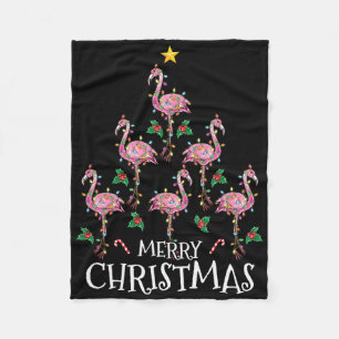 Cute Christmas Shirt Women Kids Girls Flamingo Tre Fleece Blanket