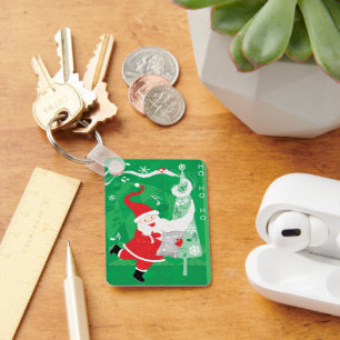 Cute Christmas, Singing and Dancing Santa Claus Key Ring