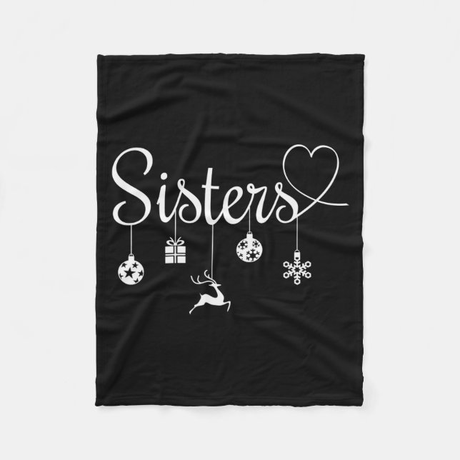 Cute Christmas Sisters  Fleece Blanket (Front)