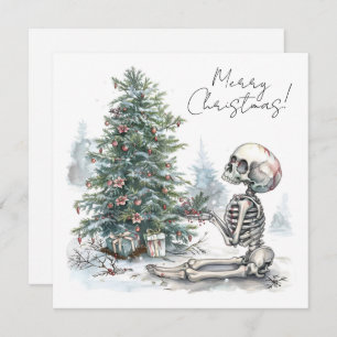 Cute Christmas Skeleton with Christmas Tree