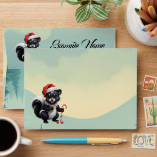 Cute Christmas Skunk Cartoon  Envelope