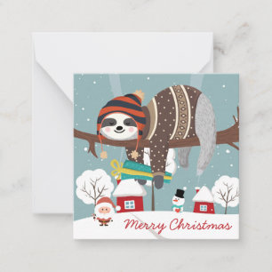 Cute Christmas Sloth Card