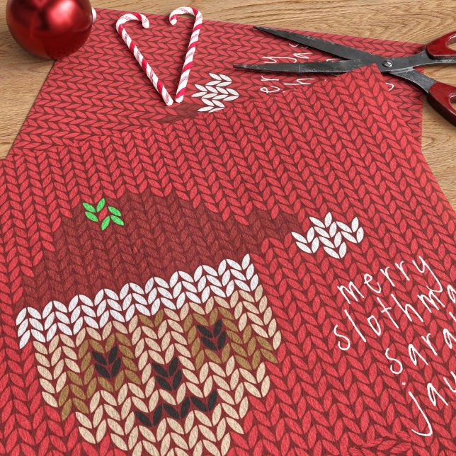 Cute Christmas Sloth Custom Merry Slothmas Holiday Tissue Paper (A very Merry Slothmas to you and yours! Here's some fun and festive tissue paper just for you)