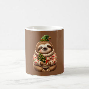 Cute Christmas Sloth Holiday Ornament Coffee Mug