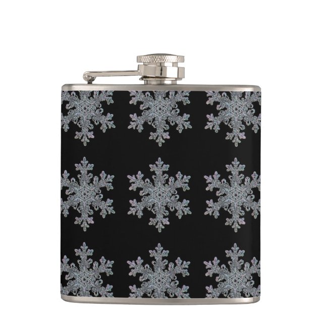 Cute Christmas Snow flake pattern  Hip Flask (Front)