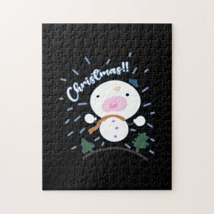 Cute Christmas Snowboy Jigsaw Puzzle