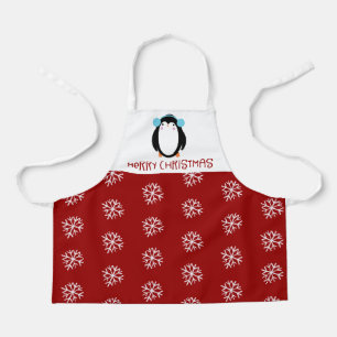 Cute Christmas Snowflake Penguin Holiday Kids Apron