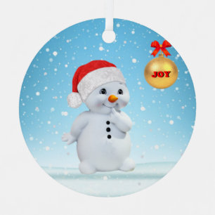 Cute Christmas Snowman and snowflakes Metal Tree Decoration