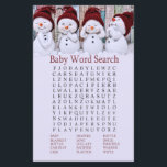 Cute Christmas Snowman Baby Shower Word Search<br><div class="desc">Cute Christmas Snowman Baby Shower Word Search Game</div>