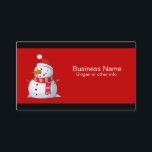 Cute Christmas Snowman Business Card<br><div class="desc">A cute Christmas snowman who is kind of chubby and jolly wearing  a striped scarf and a red christmas hat. Festive and fun.</div>