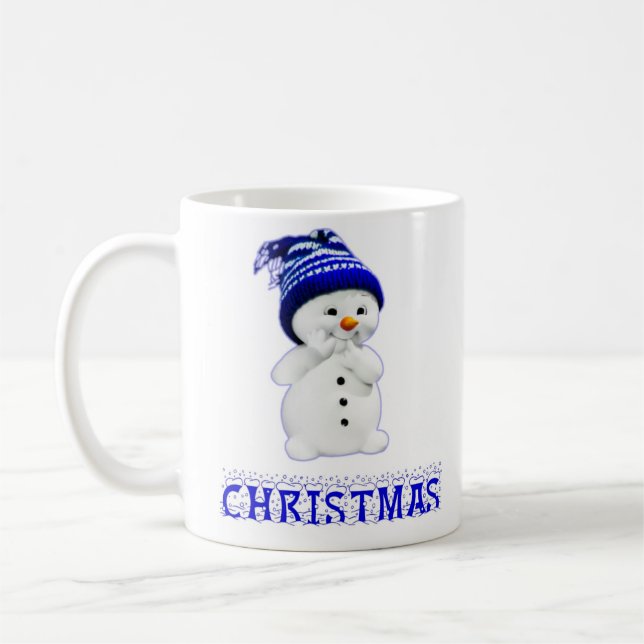 Cute Christmas Snowman Coffee Mug (Left)