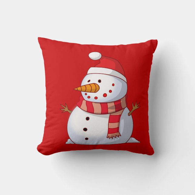 Cute Christmas Snowman Cushion (Front)
