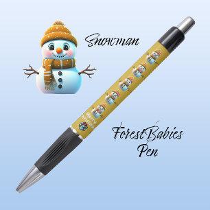 Cute Christmas Snowman, Festive Graphic, Gold ⛄️ 