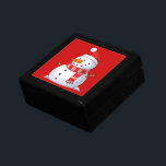 Cute Christmas Snowman Gift Box<br><div class="desc">A cute Christmas snowman who is kind of chubby and jolly wearing  a striped scarf and a red christmas hat. Festive and fun.</div>