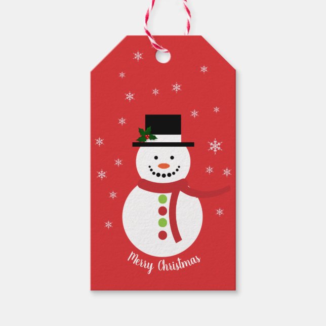 Cute Christmas Snowman Gift Tags (Front)