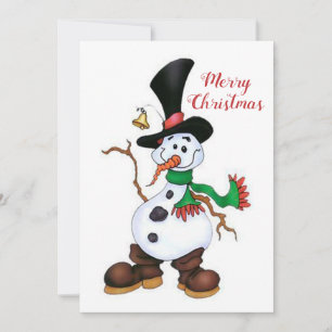 Cute Christmas Snowman Holiday Card