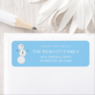 Cute Christmas Snowman Holiday Return Address Label