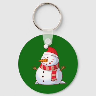 Cute Christmas Snowman Key Ring