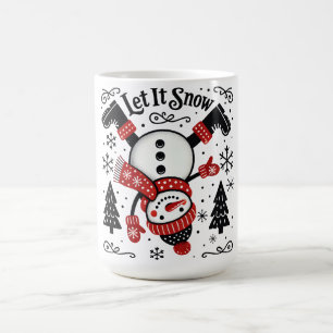 Cute Christmas Snowman Let It Snow Coffee Mug