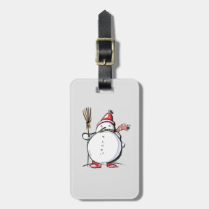 Cute Christmas Snowman Luggage Tag