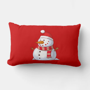 Cute Christmas Snowman Lumbar Cushion