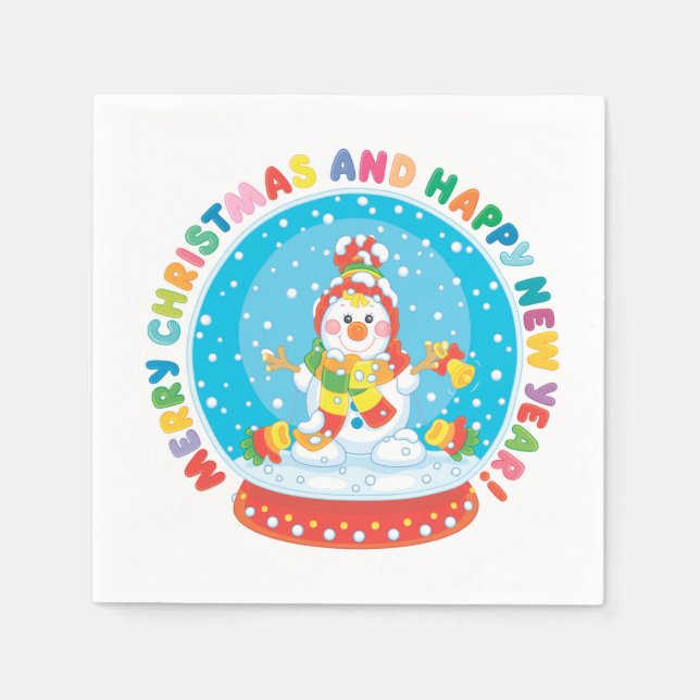 Cute Christmas Snowman Napkin (Front)