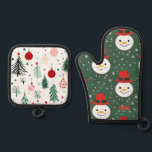 Cute Christmas Snowman Oven Mitt & Pot Holder Set<br><div class="desc">Cute Christmas oven mitt and pot holder</div>