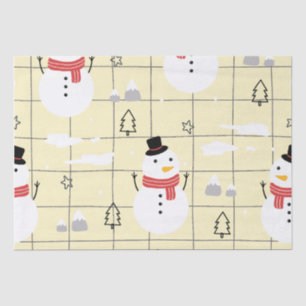 Cute Christmas Snowman Pattern Tissue Paper