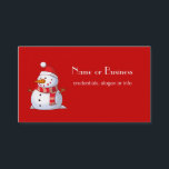 Cute Christmas Snowman Professional Business Card<br><div class="desc">A cute Christmas snowman who is kind of chubby and jolly wearing  a striped scarf and a red christmas hat. Festive and fun.</div>