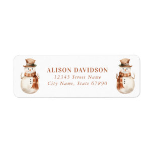 Cute Christmas Snowman Return Address Labels