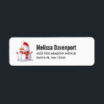 Cute Christmas Snowman with Red Hat & Scarf Return Address Label<br><div class="desc">A cute Christmas snowman who is kind of chubby and jolly wearing  a striped scarf and a red christmas hat. Festive and fun.</div>