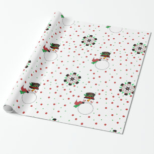 Cute Christmas Snowman Wrapping Paper