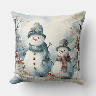 Cute Christmas Snowmen  Cushion