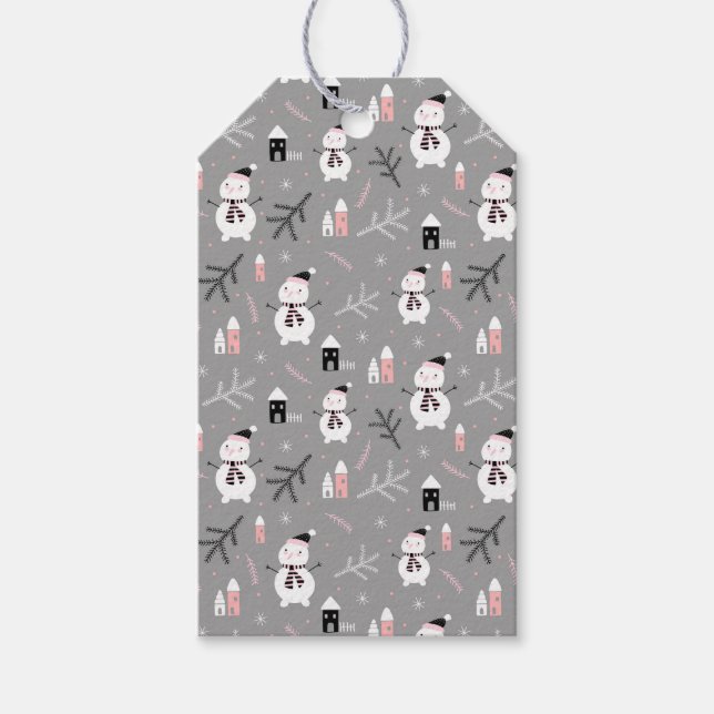 Cute Christmas Snowmen Gift Tags (Front)