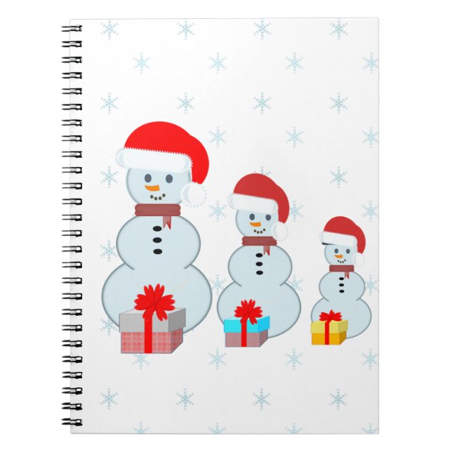 Cute Christmas Snowmen Notebook (Front)