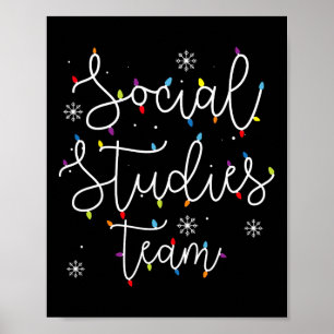 Cute Christmas Social Studies Team X-mas Light Fes Poster