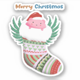 Cute Christmas sock sticker