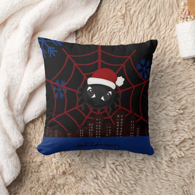 Cute Christmas Spider Personalised  Cushion (Blanket)