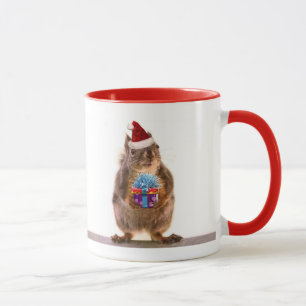 Cute Christmas Squirrel and Gift Mug