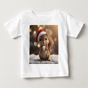 Cute Christmas Squirrel Baby Jersey Tee