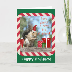 Cute Christmas Squirrel, Have a Nutty Xmas!! Holiday Card
