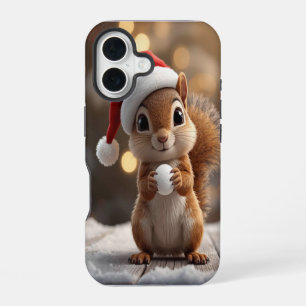 Cute Christmas Squirrel iPhone 16 Case