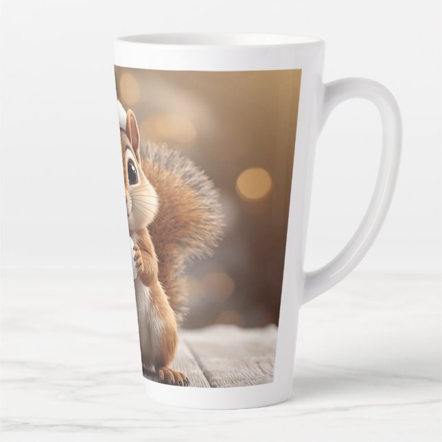 Cute Christmas Squirrel Latte Mug (Right)