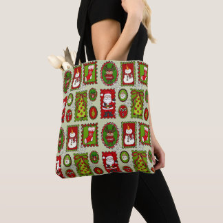 Cute Christmas Stamps Tote Bag