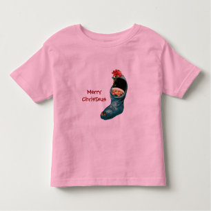Cute Christmas Stocking ,Little Child,Pink Blue Toddler T-Shirt