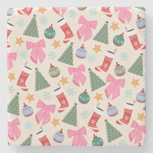 Cute Christmas Stone Coaster (Front)